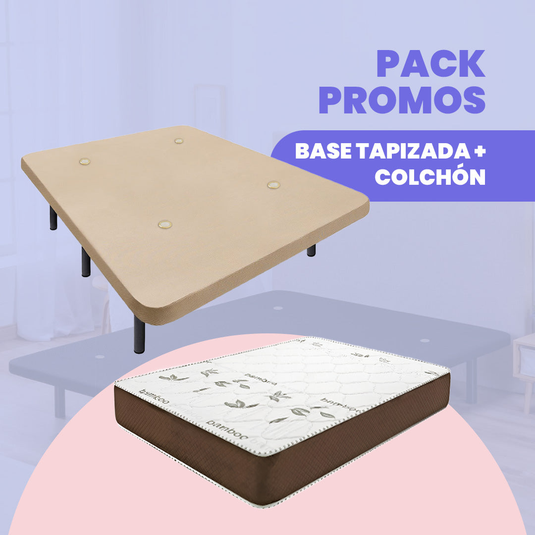 PACK BASE TAPIZADA + COLCHÓN