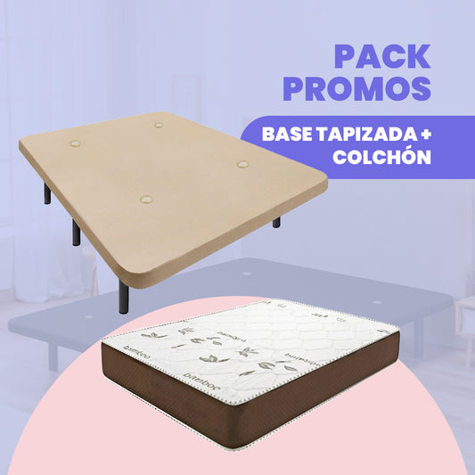 PACK BASE TAPIZADA + COLCHÓN